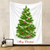 Lofaris Candy Cane Glitter Star Christmas Tree Wall Tapestry